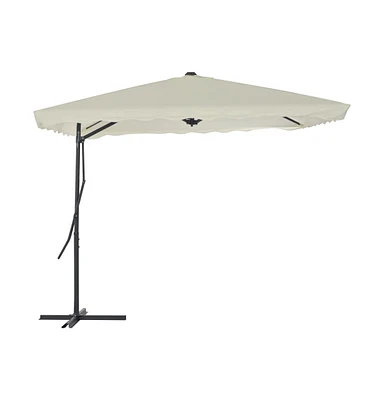 Garden Parasol with Steel Pole 98.4"x98.4" Sand