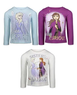 Frozen Disney Princess Anna Elsa Girls 3 Pack T-Shirts Toddler| Child