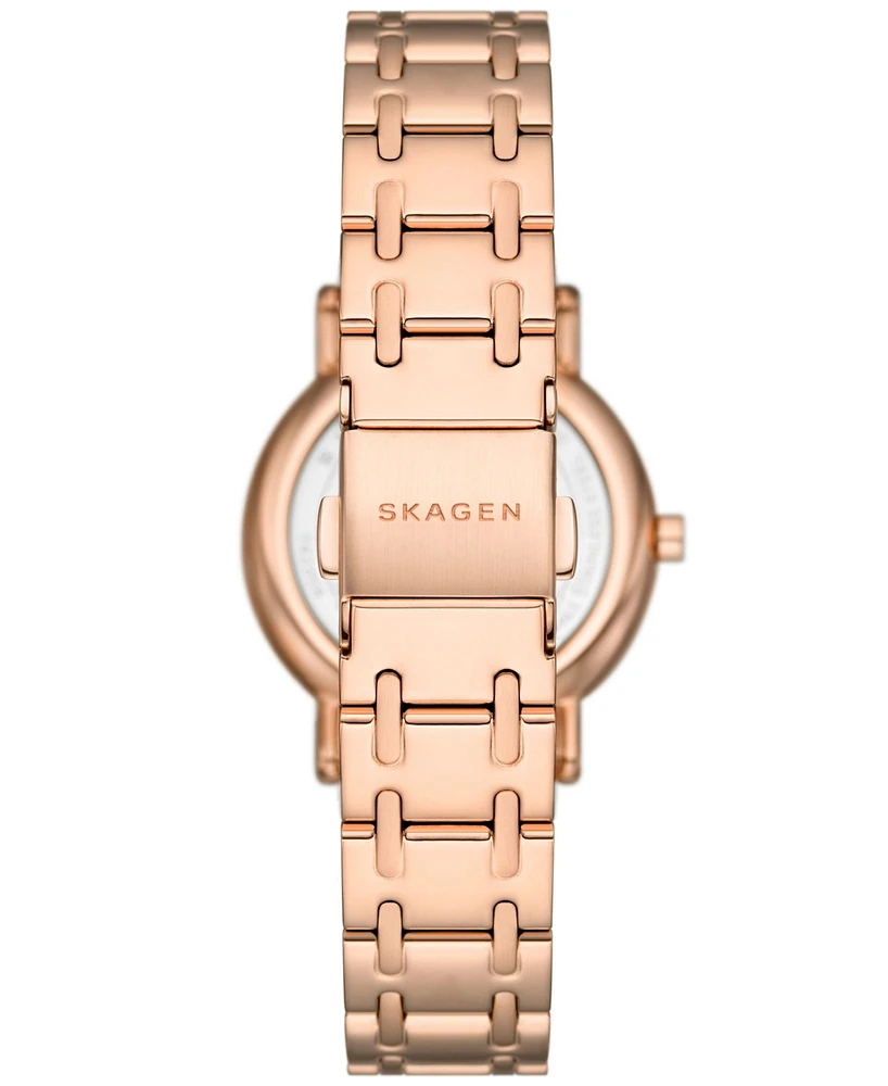 Skagen Women's Signatur Lille Two Hand Rose Gold-Tone Stainless Steel Watch 30mm