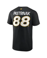 Men's Fanatics David Pastrnak Black Boston Bruins Authentic Pro Prime Name and Number T-shirt