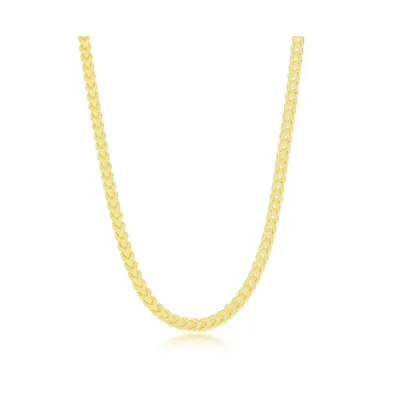 Franco Chain 3mm Sterling Silver or Gold Plated Over Sterling Silver 24" Necklace