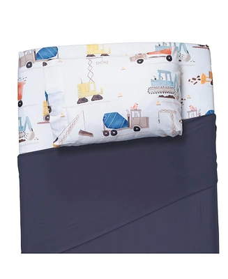 Bedtime Originals Construction Zone Transportation Twin Sheets & Pillowcase Set