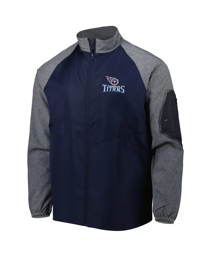 Men's Dunbrooke Navy Tennessee Titans Hurricane Raglan Full-Zip Windbreaker Jacket