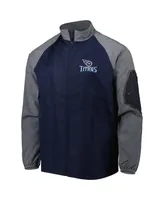 Men's Dunbrooke Navy Tennessee Titans Hurricane Raglan Full-Zip Windbreaker Jacket