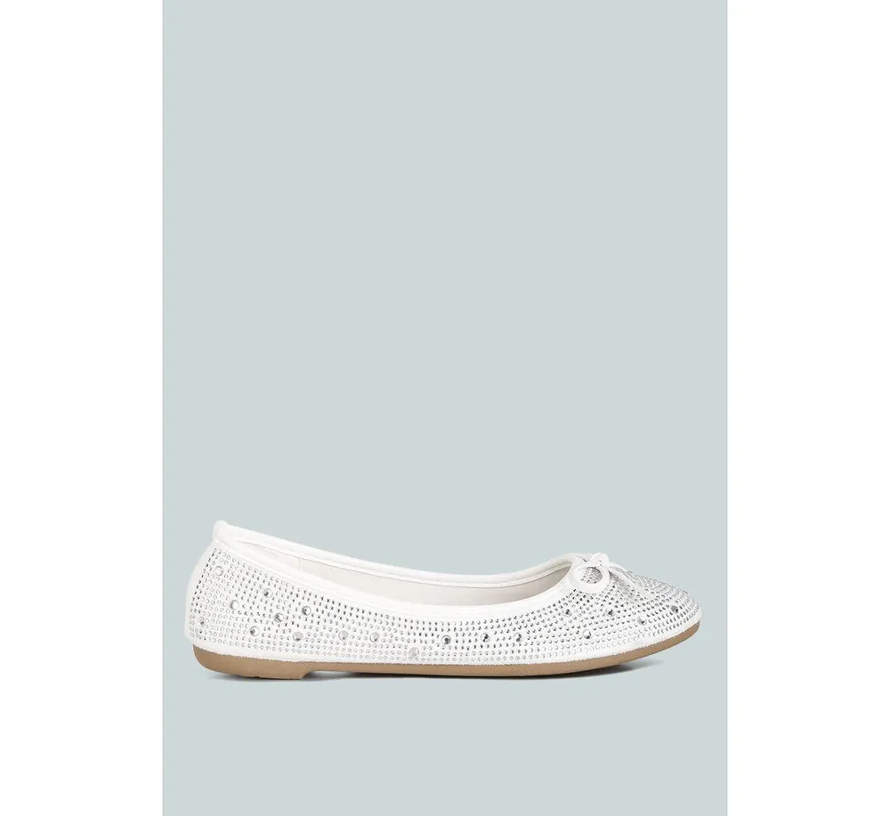 Womens hosana rhinestones and stud embellished ballet flats