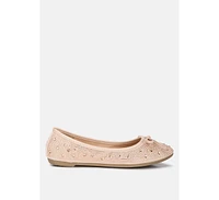Womens hosana rhinestones and stud embellished ballet flats