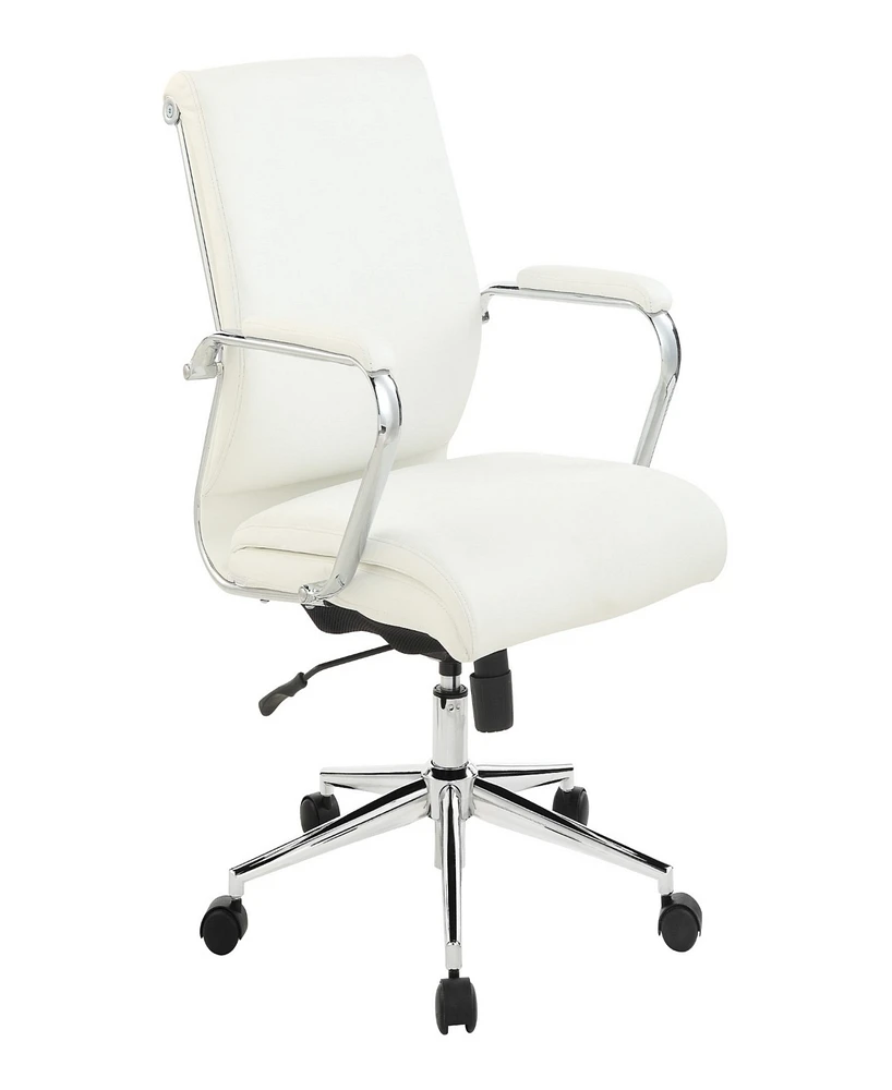 Office Star 41.25" Fabric, Chrome Mid Back Manager's Office Chair
