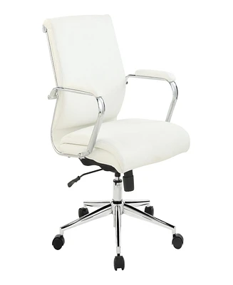 Office Star 41.25" Fabric, Chrome Mid Back Manager's Office Chair