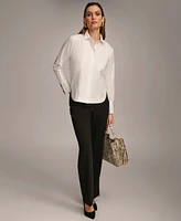 Donna Karan New York Women's Button Front Collared Shirt