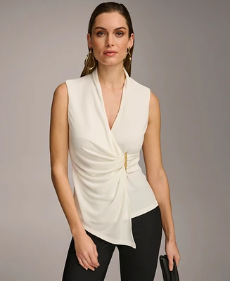 Donna Karan New York Women's Sleeveless V-Neck Top, Regular & Petite Sizes