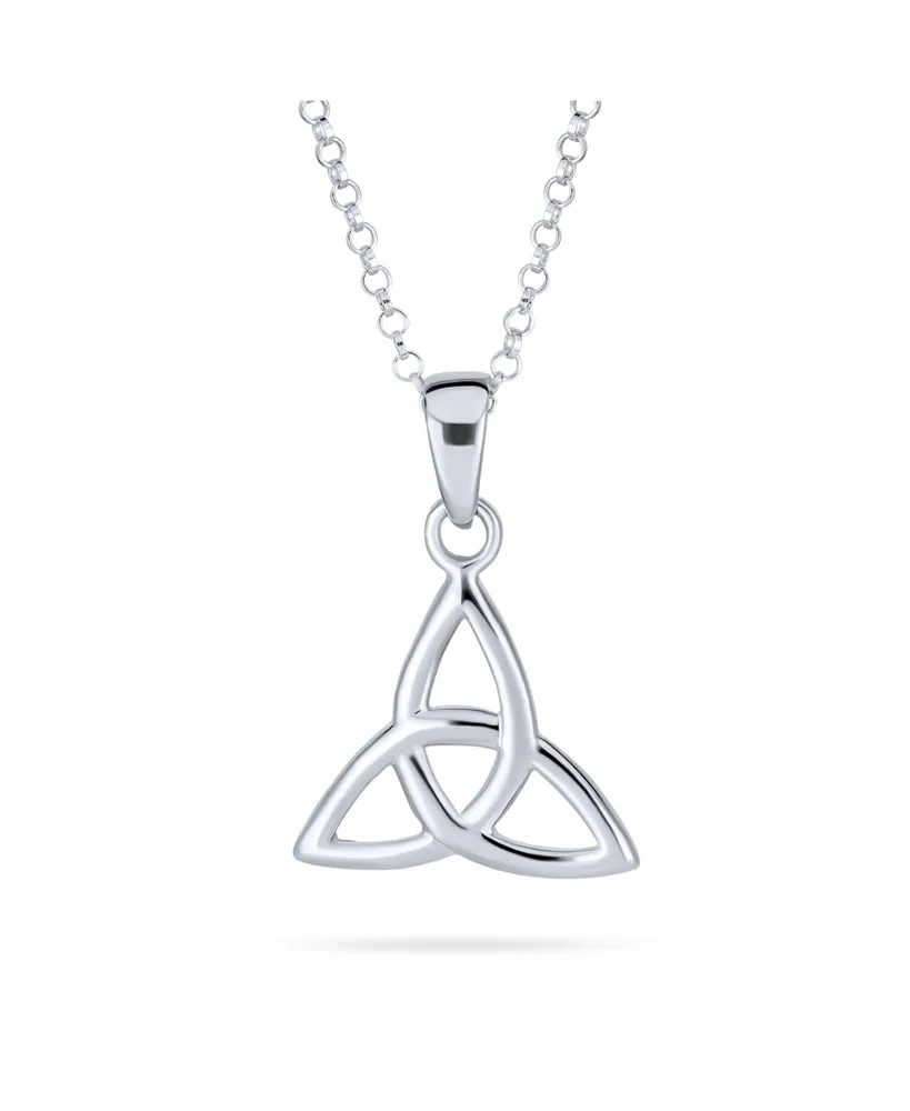 Bling Jewelry Small Celtic Love Knot Swirling Triquetra Trinity Viking Pendant Necklace For Women Sterling Silver
