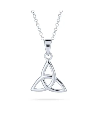 Bling Jewelry Small Celtic Love Knot Swirling Triquetra Trinity Viking Pendant Necklace For Women Sterling Silver
