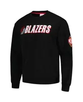 Men's Mitchell & Ness Black Portland Trail Blazers Hardwood Classics There and Back Pullover Sweatshirt