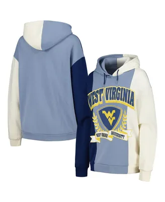 Women's Gameday Couture Navy West Virginia Mountaineers Hall of Fame Colorblock Pullover Hoodie