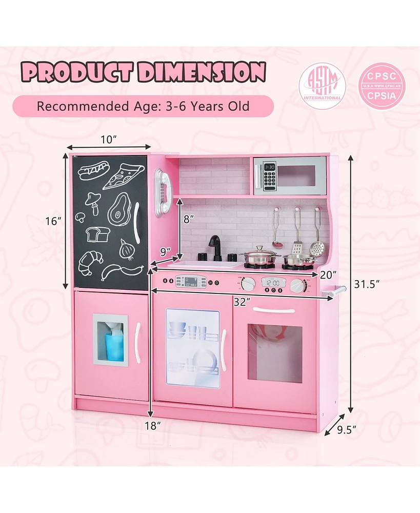 Kid's Pretend Play Kitchen Toddler set with Blackboard