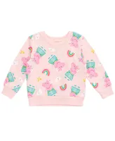 Peppa Pig Girls French Terry Sweatshirt Toddler |Child