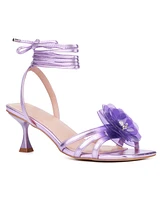 Fashion To Figure Women's Blossom Strappy Heel Sandal - Wide Width