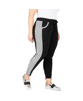 Women's Plus French Terry Contrast Side Panel Jogger Pants