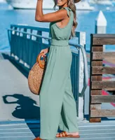 Cupshe Women's Soft Green Tie Shoulder Jumpsuit