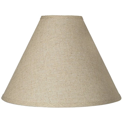 Fine Burlap Large Empire Lamp Shade 5" Top x 15" Bottom x 11.5" High x 10.5" Slant (Spider) Replacement with Harp and Finial - Springcrest