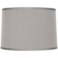 Platinum Gray Dupioni Medium Lamp Shade 15" Top x 16" Bottom x 11" High (Spider) Replacement with Harp and Finial - Spring crest