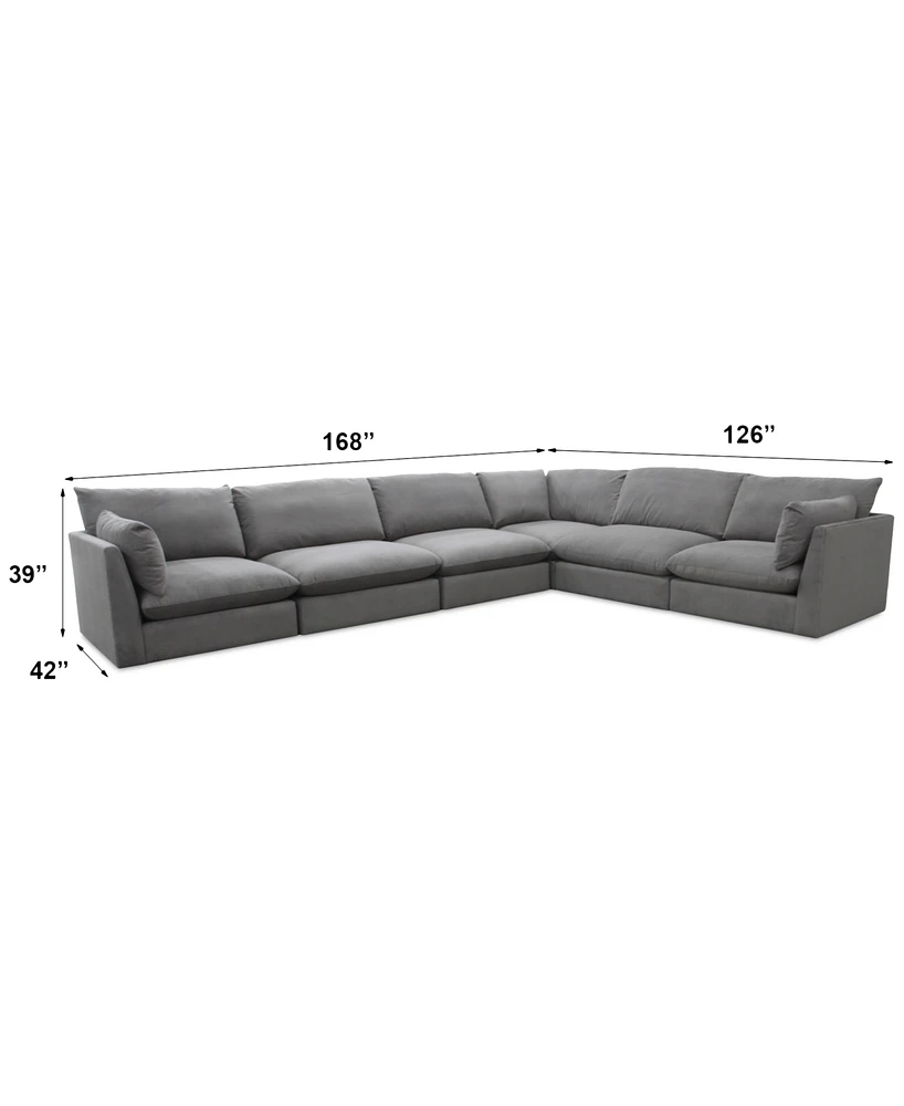 Marsten 168" 6-Pc. Fabric Sectional, Created for Macy's