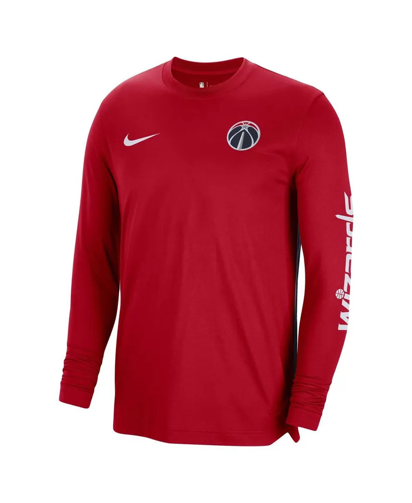 Men's and Women's Nike Red Washington Wizards 2023/24 Authentic Pregame Long Sleeve Shooting T-shirt