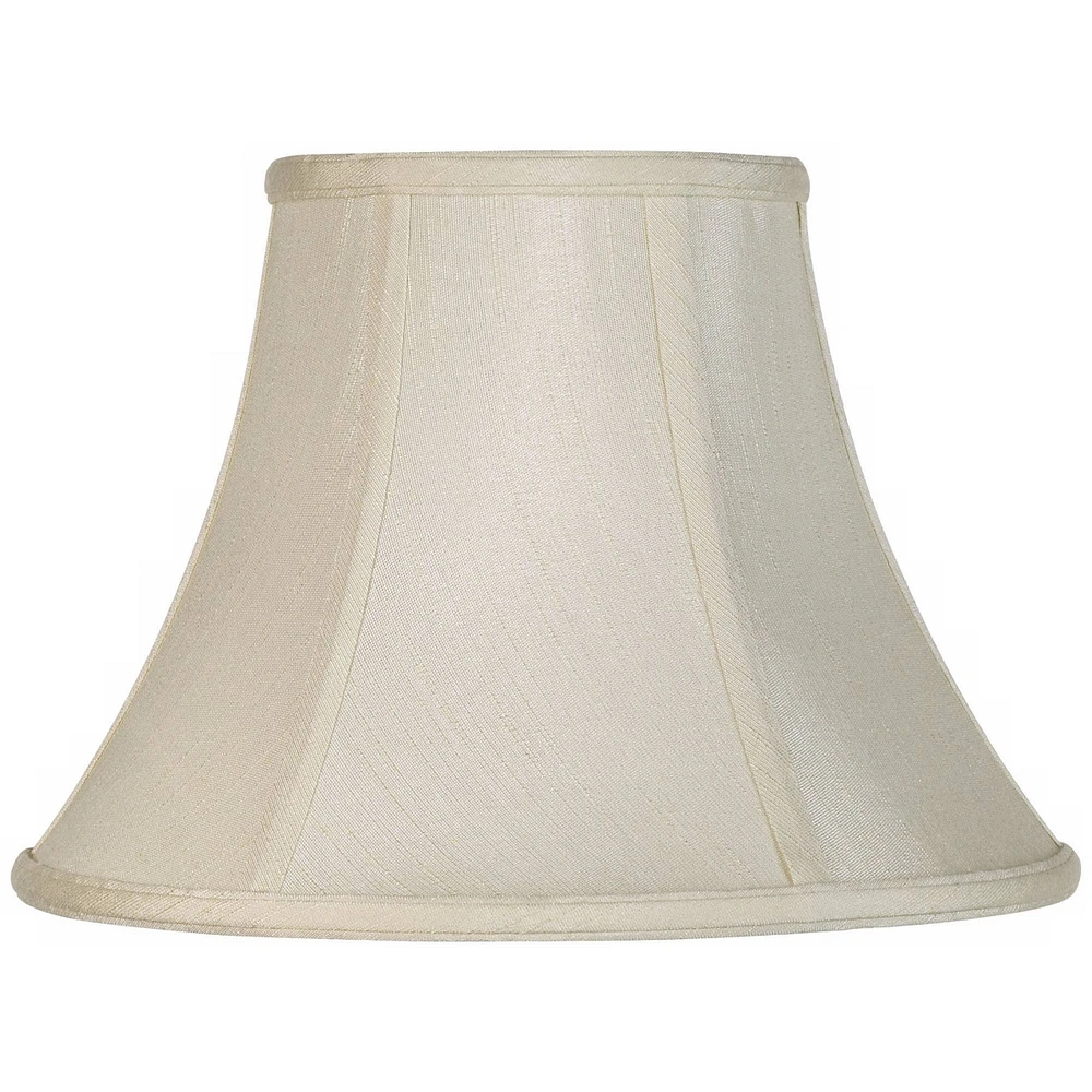 Creme Small Bell Lamp Shade 6" Top x 12" Bottom x 9" Slant x 8.5" High (Spider) Replacement with Harp and Finial - Springcrest