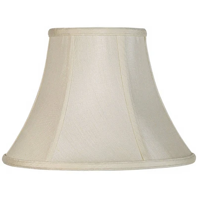 Creme Small Bell Lamp Shade 6" Top x 12" Bottom x 9" Slant x 8.5" High (Spider) Replacement with Harp and Finial - Springcrest