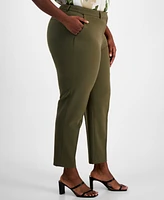 Tahari Asl Plus Classic Mid Rise Ankle Pants