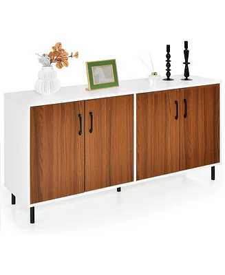 Buffet Server Sideboard Kitchen Storage Cabinet Cupboard with Shelves & 4 Doors