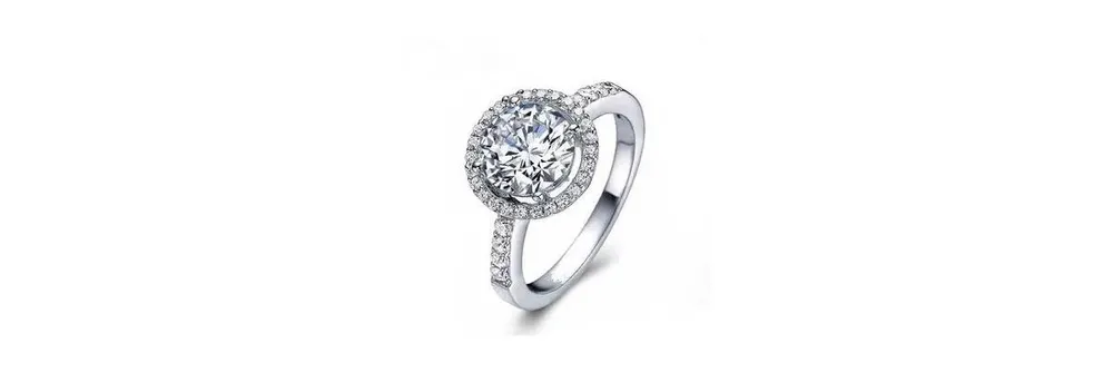 Halo Round Cut Cubic Zirconia Ring
