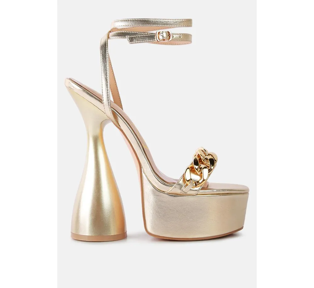 Big Bash Metallic High Platform Chunky Sandals