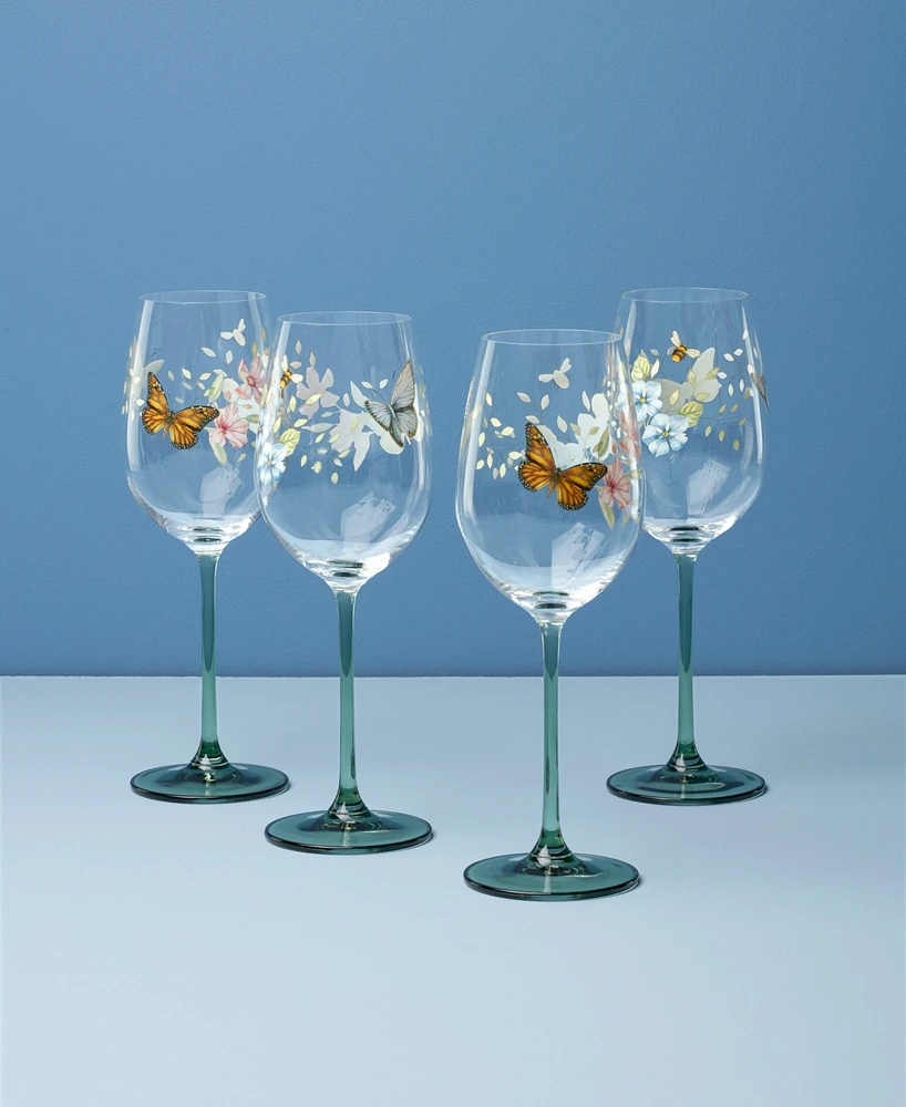 Lenox Butterfly Meadow Wine Glasses, Set of 4