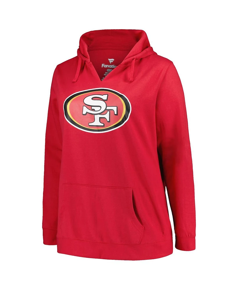 Women's Profile Deebo Samuel Scarlet San Francisco 49ers Plus Player Name and Number Pullover Hoodie