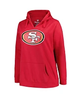 Women's Profile Deebo Samuel Scarlet San Francisco 49ers Plus Player Name and Number Pullover Hoodie