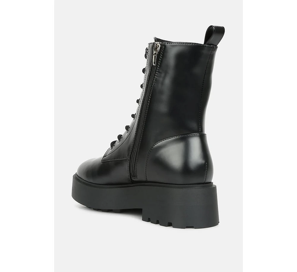 molsh faux leather ankle biker boots