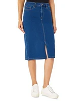 Jones New York Womens 5 Pocket Denim Midi Pencil Skirt 2 16p