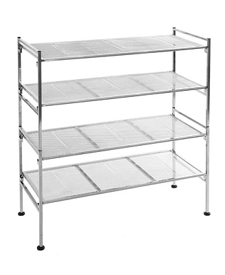 Seville Classics 4-Tier Stackable Metal Mesh Shoe Storage Rack Organizer