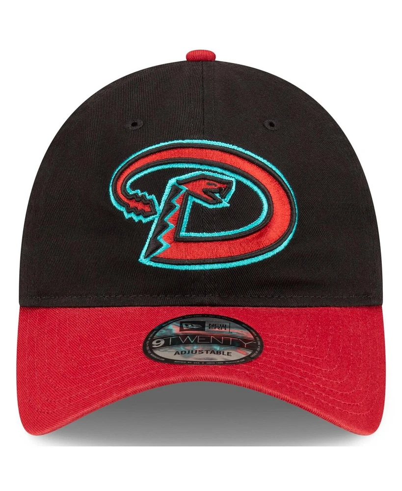 Men's New Era Black, Red Arizona Diamondbacks Road Replica Core Classic 9TWENTY Adjustable Hat