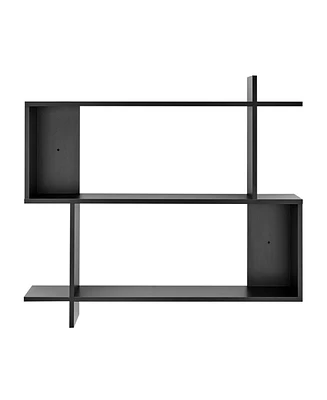 Danya B Manasa Floating Geometric Kilter Two-Tier Wall Shelf