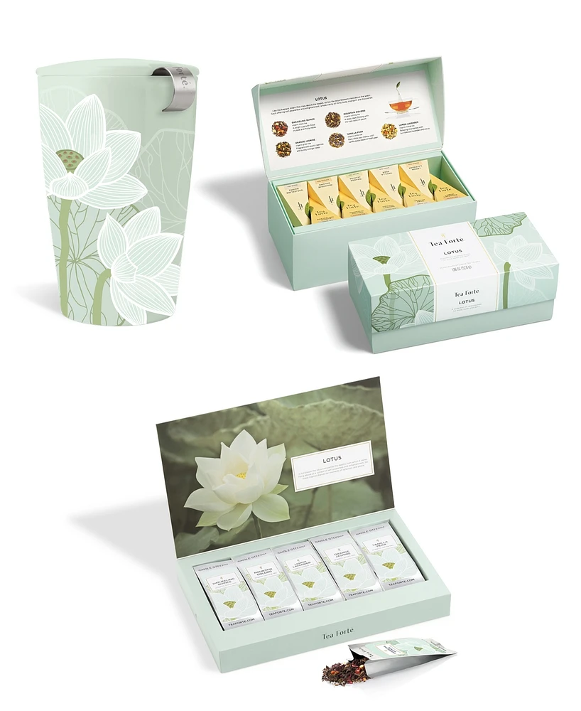 Tea Forte Lotus Tea Bundle, 3 Piece