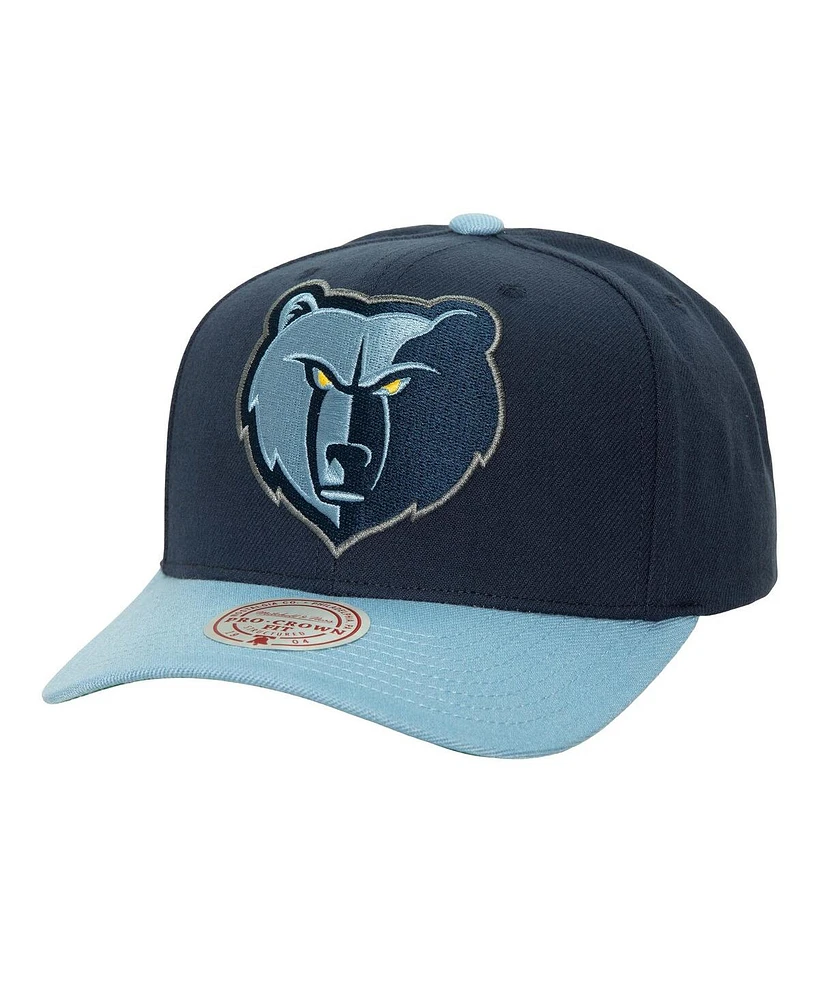 Men's Mitchell & Ness Navy, Light Blue Memphis Grizzlies Soul Xl Logo Pro Crown Snapback Hat