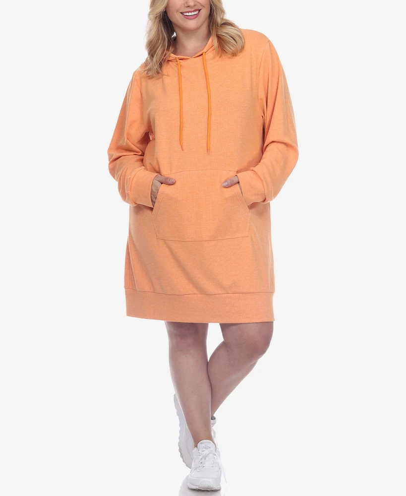 White Mark Plus Hoodie Sweatshirt Dress