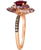Le Vian Chocolatier Multi-Gemstone (2-1/2 ct. t.w.) & Chocolate Diamond (1/5 ct. t.w.) Statement Ring in 14k Rose Gold