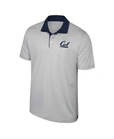 Men's Colosseum Gray Cal Bears Tuck Striped Polo Shirt