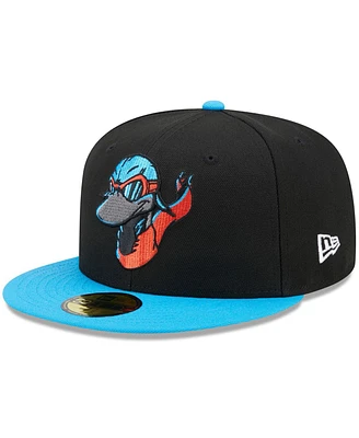 Men's New Era Black, Light Blue Beloit Sky Carp Marvel x Minor League 59FIFTY Fitted Hat