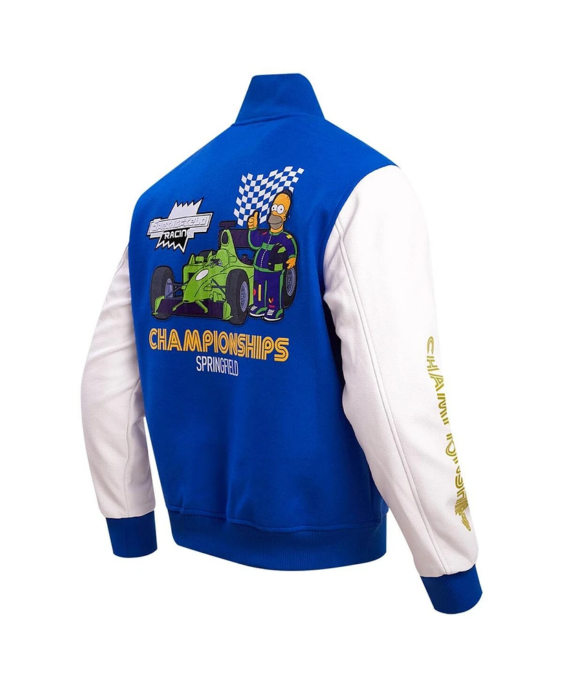 Men's Freeze Max Royal, White The Simpsons Racing Varsity Full Zip Jacket