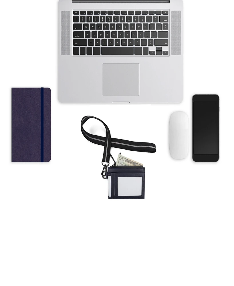 Kenneth Cole Reaction Men's Getaway Card Case Wallet with Removable Lanyard