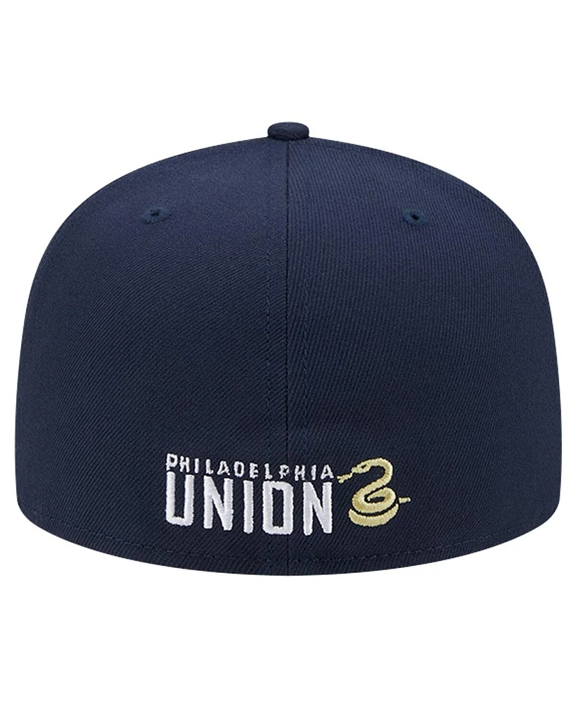Men's New Era White, Navy Philadelphia Union 2024 Kick Off Collection 59FIFTY Fitted Hat